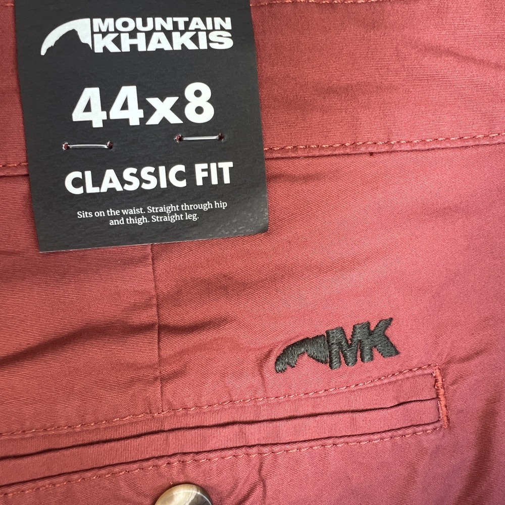 Mountain Khakis Stretch Poplin Shorts 44x8 Brick Classic Fit Cotton NWT - Picture 8 of 8